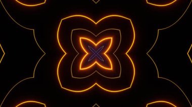 Renkli simetriyle gezgin kaleydoskop hareketi