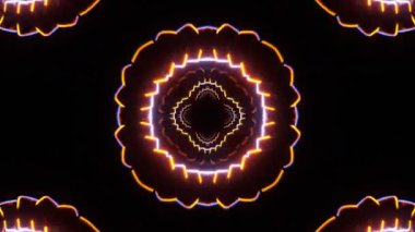 Renkli simetriyle gezgin kaleydoskop hareketi