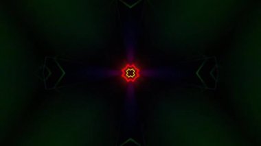 Renkli simetriyle gezgin kaleydoskop hareketi