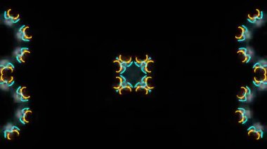 Renkli simetriyle gezgin kaleydoskop hareketi