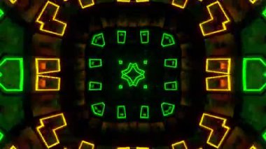 Renkli simetriyle gezgin kaleydoskop hareketi