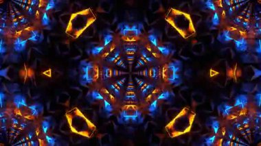 Renkli simetriyle gezgin kaleydoskop hareketi