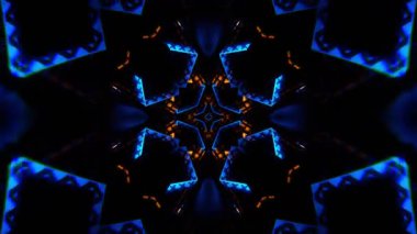 Renkli simetriyle gezgin kaleydoskop hareketi