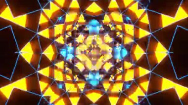 Renkli simetriyle gezgin kaleydoskop hareketi