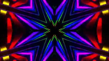 Renkli simetriyle gezgin kaleydoskop hareketi