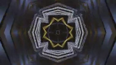 Renkli simetriyle gezgin kaleydoskop hareketi