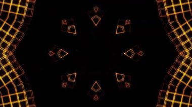 Renkli simetriyle gezgin kaleydoskop hareketi