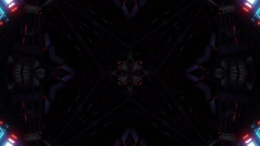 Renkli simetriyle gezgin kaleydoskop hareketi