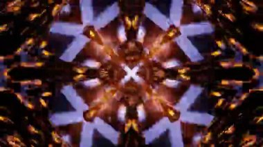 Renkli simetriyle gezgin kaleydoskop hareketi