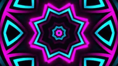 Renkli simetriyle gezgin kaleydoskop hareketi