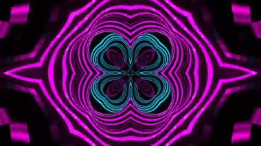 Renkli simetriyle gezgin kaleydoskop hareketi