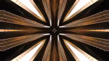 Renkli simetriyle gezgin kaleydoskop hareketi