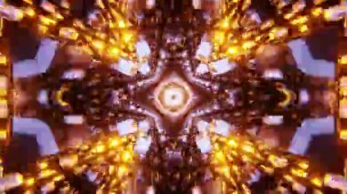 Renkli simetriyle gezgin kaleydoskop hareketi