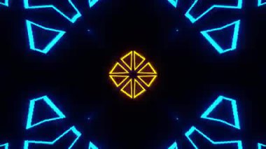 Renkli simetriyle gezgin kaleydoskop hareketi