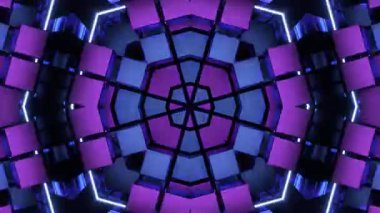 Renkli simetriyle gezgin kaleydoskop hareketi