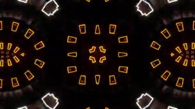 Renkli simetriyle gezgin kaleydoskop hareketi