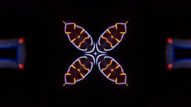 Renkli simetriyle gezgin kaleydoskop hareketi