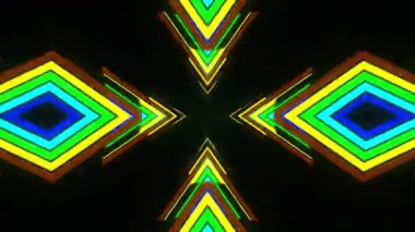 Renkli simetriyle gezgin kaleydoskop hareketi