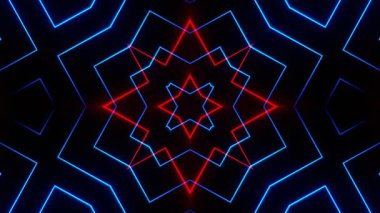 Renkli simetriyle gezgin kaleydoskop hareketi