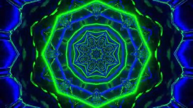 Renkli simetriyle gezgin kaleydoskop hareketi