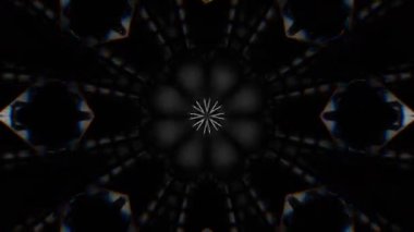 Renkli simetriyle gezgin kaleydoskop hareketi