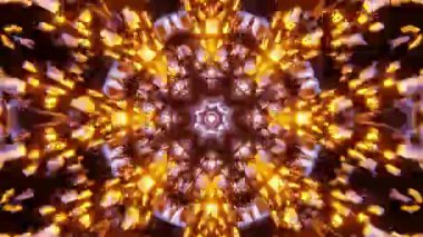 Renkli simetriyle gezgin kaleydoskop hareketi