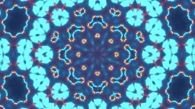 Renkli simetriyle gezgin kaleydoskop hareketi