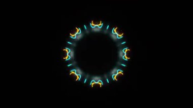 Renkli simetriyle gezgin kaleydoskop hareketi