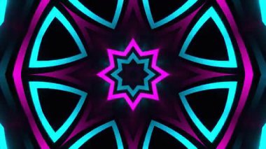 Renkli simetriyle gezgin kaleydoskop hareketi