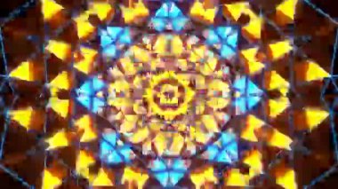 Renkli simetriyle gezgin kaleydoskop hareketi