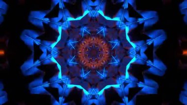 Renkli simetriyle gezgin kaleydoskop hareketi