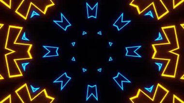 Renkli simetriyle gezgin kaleydoskop hareketi