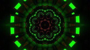 Renkli simetriyle gezgin kaleydoskop hareketi