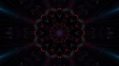 Renkli simetriyle gezgin kaleydoskop hareketi