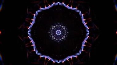 Renkli simetriyle gezgin kaleydoskop hareketi