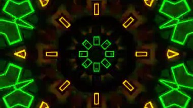 Renkli simetriyle gezgin kaleydoskop hareketi