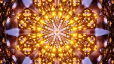 Renkli simetriyle gezgin kaleydoskop hareketi