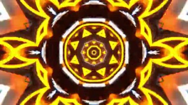 Renkli simetriyle gezgin kaleydoskop hareketi