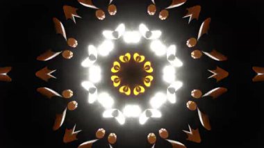 Renkli simetriyle gezgin kaleydoskop hareketi