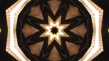 Renkli simetriyle gezgin kaleydoskop hareketi