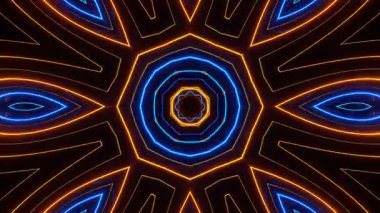 Renkli simetriyle gezgin kaleydoskop hareketi