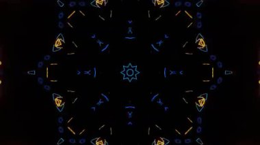 Renkli simetriyle gezgin kaleydoskop hareketi