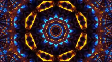 Renkli simetriyle gezgin kaleydoskop hareketi