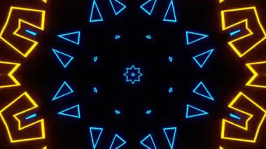 Renkli simetriyle gezgin kaleydoskop hareketi