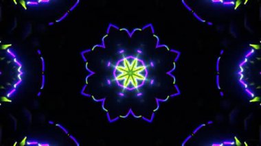 Renkli simetriyle gezgin kaleydoskop hareketi