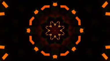 Renkli simetriyle gezgin kaleydoskop hareketi