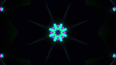 Renkli simetriyle gezgin kaleydoskop hareketi