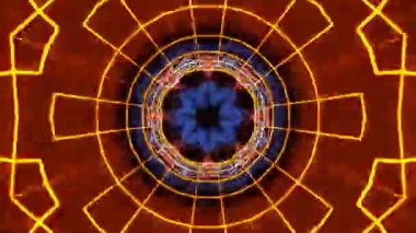 Renkli simetriyle gezgin kaleydoskop hareketi