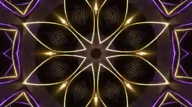 Renkli simetriyle gezgin kaleydoskop hareketi