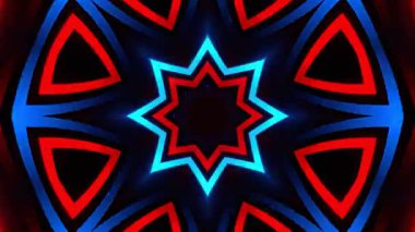 Renkli simetriyle gezgin kaleydoskop hareketi